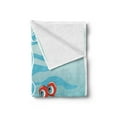 thumbnail image 2 of Engagement Party Soft Flannel Fleece Throw Blanket, Under the Sea Cartoon Fish and Crab with Sand Pearl Proposing, Cozy Plush for Indoor and Outdoor Use, 50" x 60", Yellow Red and Blue, by Ambesonne, 2 of 5