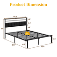 thumbnail image 2 of UIOWIO Queen Metal Bed Frame with Upholstered Headboard & Storage Shelves, Bed Frame with Storage & Charging Station, No Box Spring Needed, Easy Assembly, 2 of 8