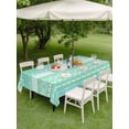 thumbnail image 4 of Outdoor Tablecloth with Umbrella Hole for Patio/Picnic/Party/Camping, Teal Green Boho Waterproof Table Cloth Rectangle Table Cover Washable, Vintage Ethnic Tribe Abstract Art (60"x 120"), 4 of 8