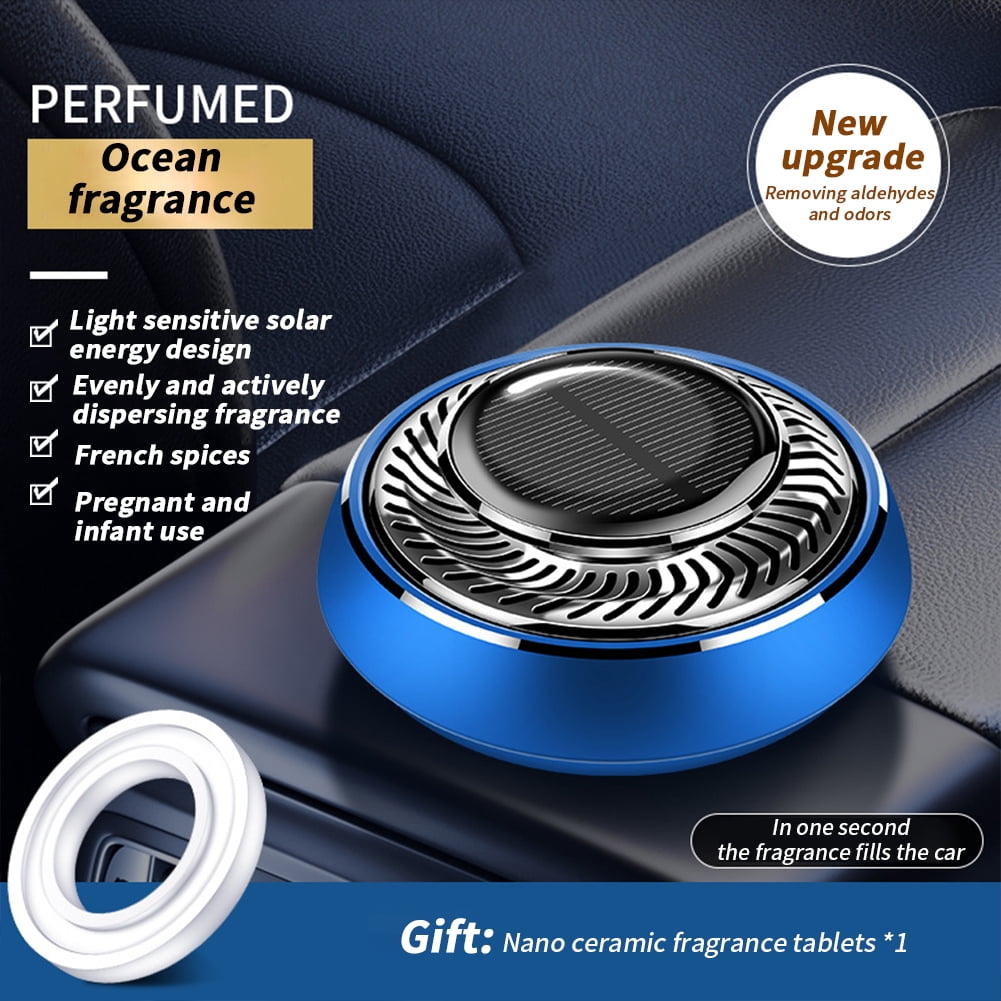 Ladcaser Solar Rotating Car Oil Diffuser, Auto Air Freshener Ornament, Aromatherapy Diffuser For Home Office Interior Perfume Ornaments Accessories
