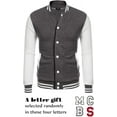 thumbnail image 3 of Men's  Varsity Jacket Causal Slim Fit Cotton Baseball Bomber Jackets, 3 of 12
