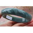 thumbnail image 3 of Icy Green Yellow Natural A JADE Jadeite Bird Phoenix Flower Bangle Bracelet 59 mm 680044 TN, 3 of 12