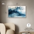 thumbnail image 5 of Inked Waves Blue Abstract Canvas Wall Art by Art Remedy, Silver Floater Frame, 36"x24", 5 of 7