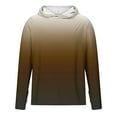 thumbnail image 3 of ZCFZJW Mens UPF 50+ Sun Protection T-Shirts Lightweight Hoodie Gradient Color Long Sleeve SPF UV Shirt for Fishing Outdoor Hiking Running Brown M, 3 of 4