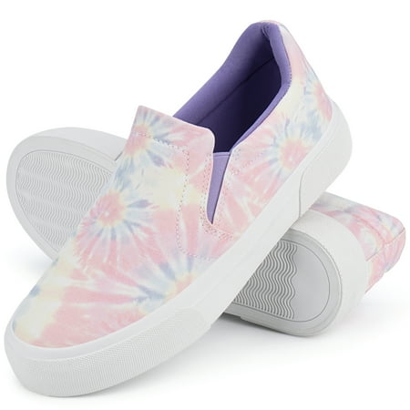 JENN ARDOR Women s Fashion Sneakers Classic Slip on Flat Shoes Comfortable Casual Walking Shoes Non-slip