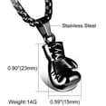 thumbnail image 3 of Pendentif Chaîne Gant de Boxe Punk en Acier Inoxydable pour Hommes et Femmes, Noir (Femmes), 3 of 3