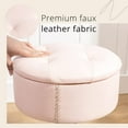 thumbnail image 6 of 360°Swivel Vanity Stool Chair for Makeup Room, Height Adjustable Stool for Vanity with Storage, Small Pink Faux Leather for Bathroom, Living Room, 6 of 11