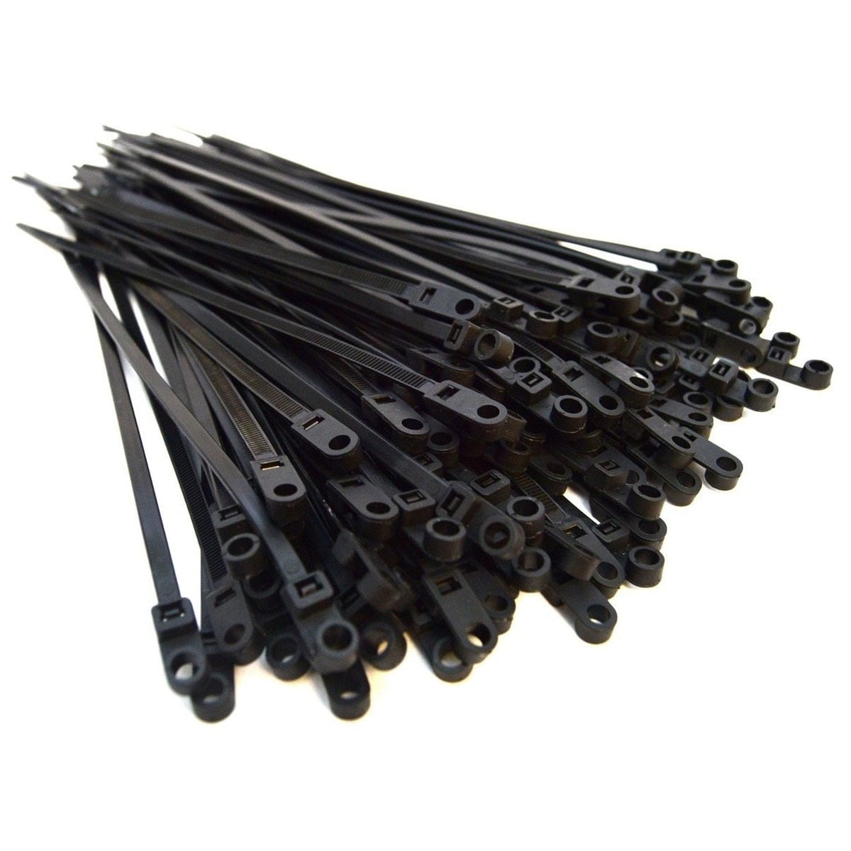 200 Pieces 8" Screw Down Nylon Cable Zip Ties Mounting Hole 50 Lbs Test