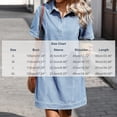 thumbnail image 6 of Favoffer Women's Denim Dresses Turn Down Neck Short Sleeve Straight Cut Washed Fabric Casual Outfits Daily Gowns Skirts Party Dating Daily Leisure, 6 of 7