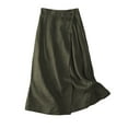 thumbnail image 3 of Womens Midi Skirts with Pockets A-Line Casual High Waist Elastic Western Flowy Skirts for Women Army Green XXL, 3 of 6