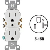 Leviton N02-T5320-00W White 5-15R NEMA15 Amp Tamper Resistant Duplex Receptacle