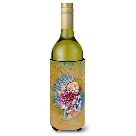 

Day of the Dead Flowers Skull Wine Bottle Beverge Insulator Hugger