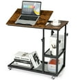 thumbnail image 1 of Gymax C Shaped Side Table w/ Wheels Height and Tabletop Adjustable Storage Shelf, 1 of 9