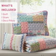 thumbnail image 6 of Pink 3-Piece Twin/Twin XL Quilt Set – Reversible Bedding Set for Twin & Twin XL Beds Includes Quilt and Two Shams, 6 of 8