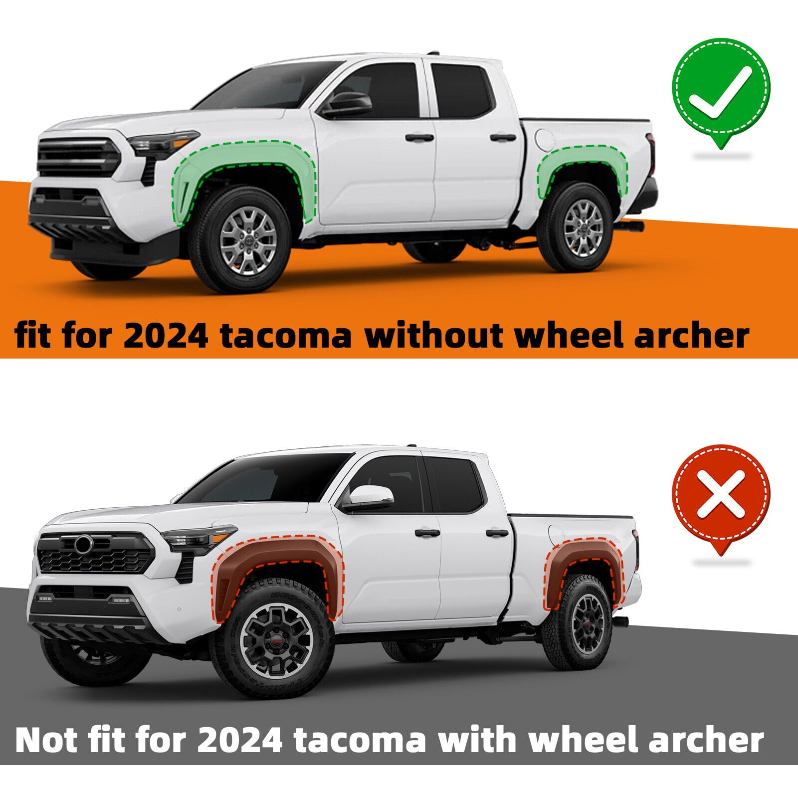 4PCS Front & Rear Mud Flaps & Splash Guards Customed For Toyota Tacoma 2024-2025 Upgrade Fender Mudguards Exterior Accessories