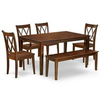 East West Furniture Dining Room Set Mahogany, CACL6-MAH-W