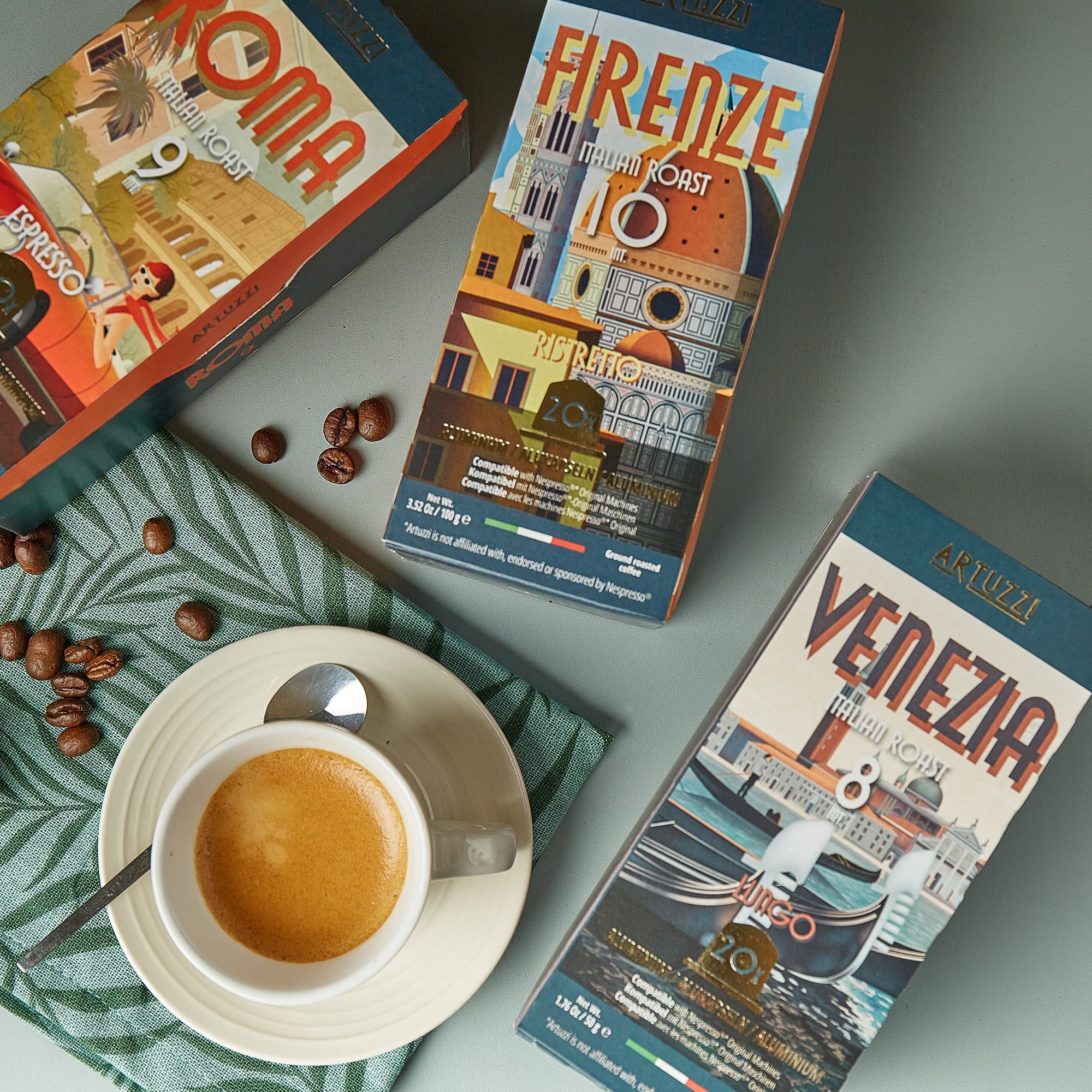 Artuzzi 120ct Nespresso Compatible Pods Espresso Bundle - 40 Ristretto Capsules + 40 Espresso Capsules + 40 Lungo Capsules - Great Alternative to Nespresso Original Pods