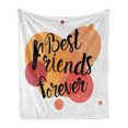 thumbnail image 1 of Best Friend Soft Flannel Fleece Throw Blanket, Best Friends Forever Calligraphy Print, Cozy Plush for Indoor and Outdoor Use, 70" x 90", White Dark Peach Coral, by Ambesonne, 1 of 5