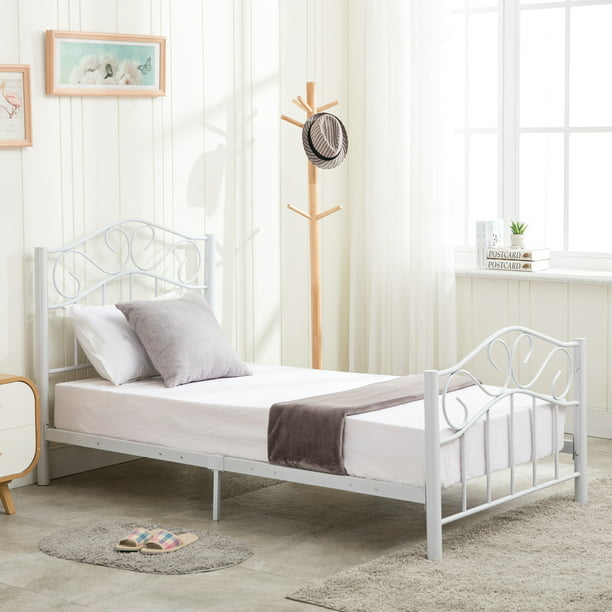 Mecor Bed Frame Twin Size Headboard, Metal Headboards And Footboards