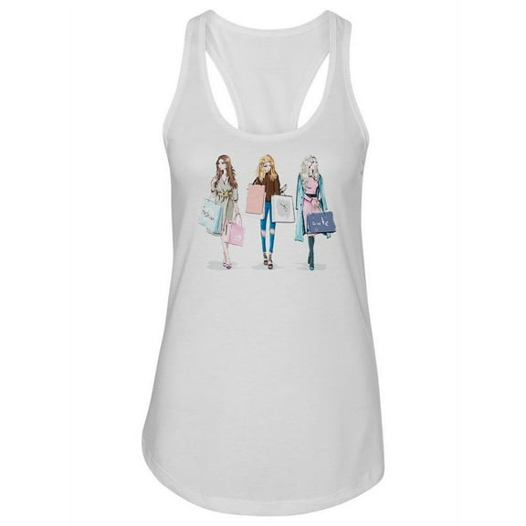Fashion Girls With Shopping Bags Tank Women -Image by Shutterstock, Female x-Large