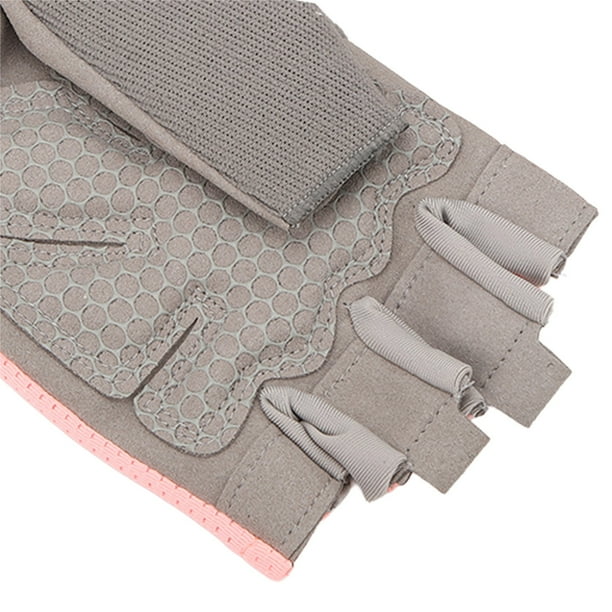 Guantes de Entrenamiento Transpirables Bling Bling para Mujer Levantamiento de Pesas Medio Dedo Antideslizante Rosa M