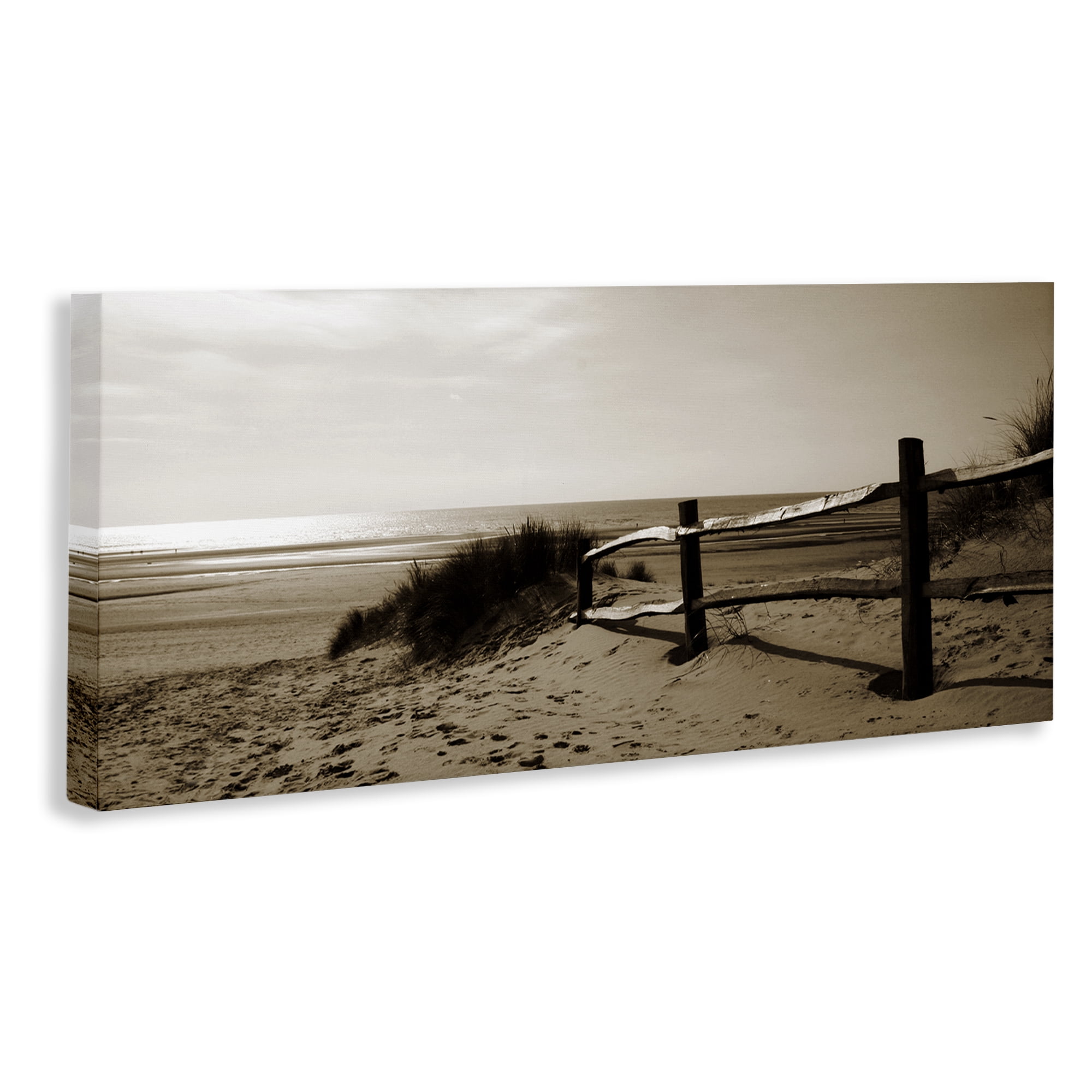 Stupell Industries Beach at Sundown Nautical & Beach Photography Wrapped Canvas Art Print Wall Art, 30 x 13