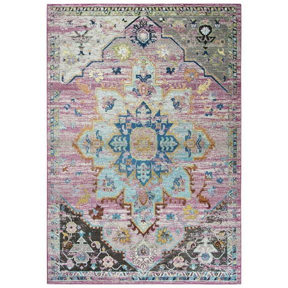 Gatney Rugs Harvard Area Rug PRI109 Blue/Gray Petals Bulbs 8' 10" x 11' 10" Rectangle