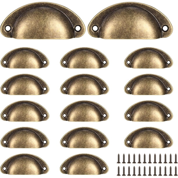 Manijas para cajones de puertas, perillas de hierro en semicírculo con acabado antiguo para una imitación de moda, herrajes decorativos vintage con una construcción resistente y duradera para un uso