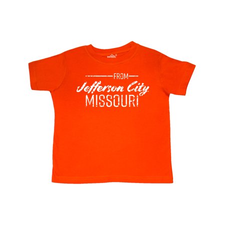 

Inktastic From Jefferson City Missouri in White Distressed Text Gift Toddler Boy or Toddler Girl T-Shirt