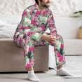 thumbnail image 7 of Naloa Orchids Flowers Men’s Pajamas Set - Long Sleeve Button Down Sleep Shirt and Pajama Bottoms Sleepwear Set-XX-Large, 7 of 7