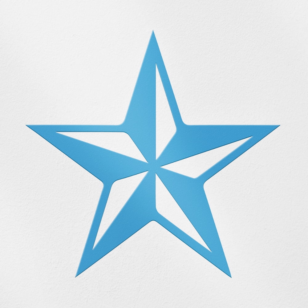 Transparent Decal Stickers Of Nautical Star Comic Azure Blue Premium transparent-decal-stickers-of-nautical-star-comic-azure-blue-premium