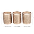 thumbnail image 3 of CosmoLiving by Cosmopolitan 3 Holder Copper Metal Geometric Campfire Scented 13 oz 1 Wick Candle with White Wax, (Set of 3), 3 of 7