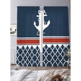 thumbnail image 3 of Navy Blue Coastal Sheer Curtains 96 Inch Length 2 Panels for Living Room, Nautical Ocean Sea Anchor Abstract Art Voile Kitchen Curtain Set, Luxury Privacy Drapes Window Treatment for Bedroom, 3 of 7