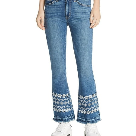 Derek Lam Womens Jane Flip Flop Flared Jeans Blue 28