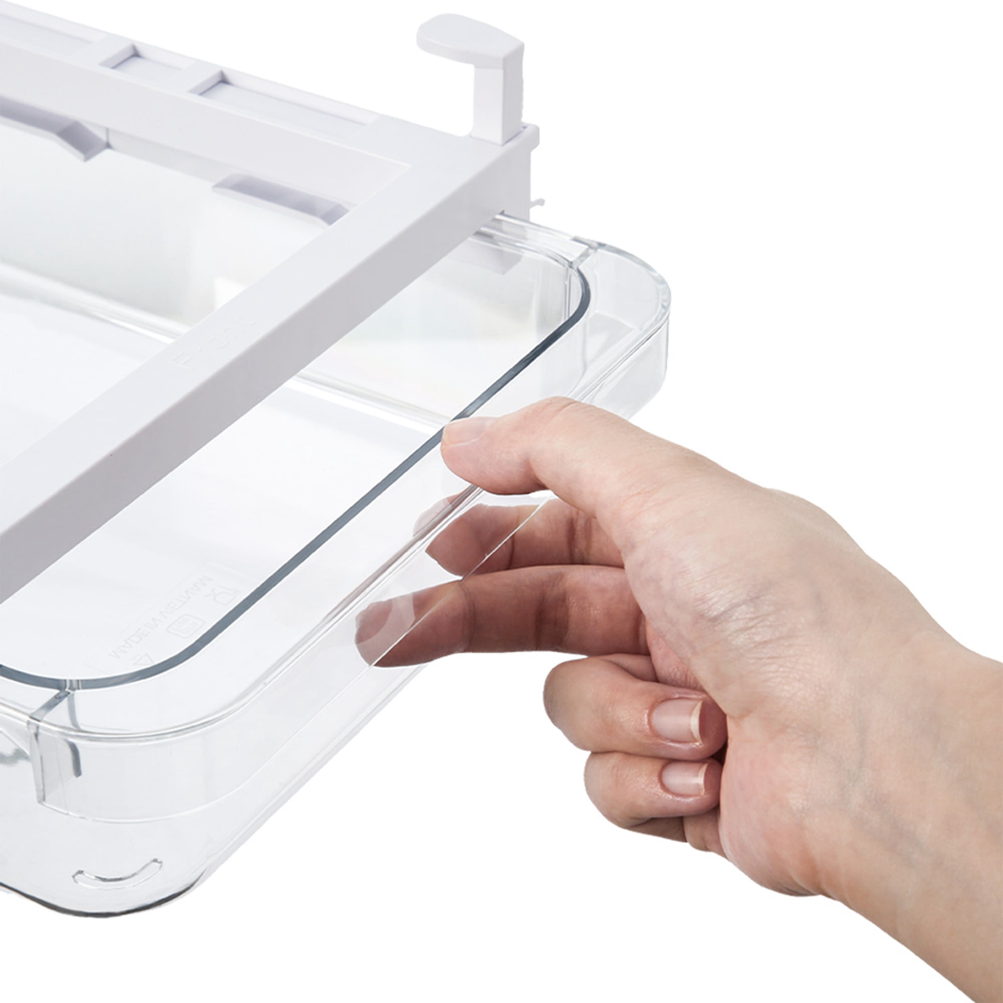Mainstays Clear Under-Shelf Drawer Organizer, Pull-Out Storage Box for Refrigerator or Cabinet