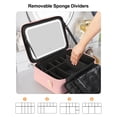 thumbnail image 3 of Bolsa de maquillaje Relavel con espejo LED de 41,15 cm, color rosa profesional, 3 of 8
