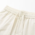 thumbnail image 7 of Mens Cotton Pants Wide Leg Baggy Pants Elastic Waist Casual Summer Beach Barrel Leg Trousers Big and Tall Size M-3XL Beige, 7 of 7