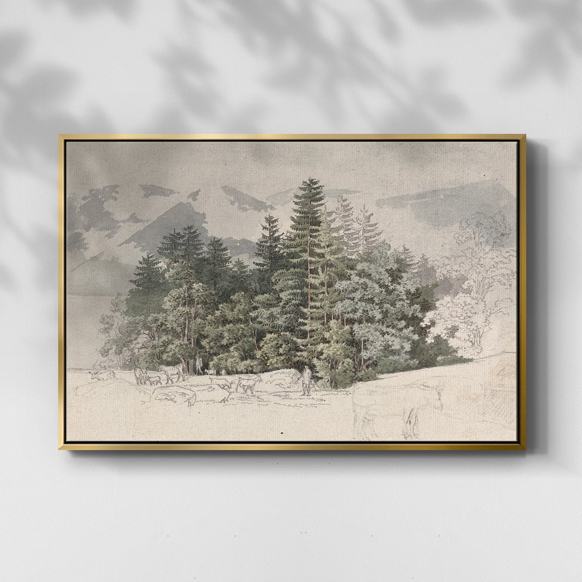 Vintage Landscape-CCLXXV By Wexford Home Framed in Gold Wood Gallery Wrapped Canvas 17 in. x 25 in.