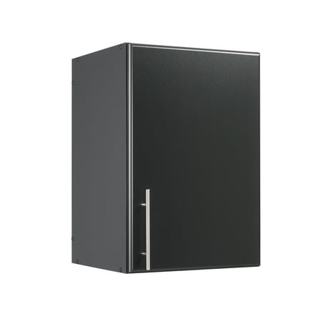 Prepac Elite 16" Wall Cabinet, Black Storage Cabinet, Bathroom Cabinet, Pantry Cabinet with 1 Adjustable Shelf 16" D x 16" W x 24" H, BEW-1624