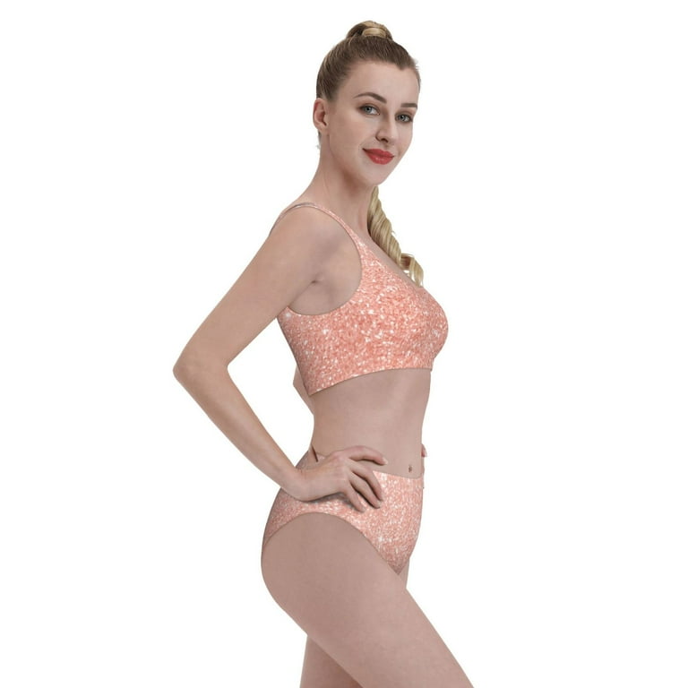 Rose gold high waisted bikini on sale