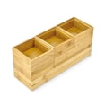 thumbnail image 2 of Bam & Boo - 6-Pieces Stackable Natural Bamboo Desk Drawer Organizer Trays & Storage Bins (Multi Size) - for Office Kitchen Dresser, 2 of 4