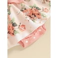 thumbnail image 6 of Infant Baby Girls Summer Jumpsuit Floral Print Lace Patchwork Romper Dress and Headband Set, 6 of 8