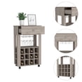 thumbnail image 3 of HomeRoots 479945 Rolling Bar Cart with Wine Storage Light Gray, 3 of 3