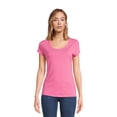 thumbnail image 2 of No Boundaries Scoop Neck Tee with Short Sleeves, 1 or 3-Pack, Women’s, 2 of 5