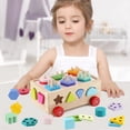 thumbnail image 3 of Juguetes Montessori para niños mayores de 18 meses, clasificador de formas de madera para niños pequeños, aprendizaje B, 3 of 5
