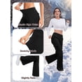 thumbnail image 4 of POENTAB Women's Fleece Lined Flare Pants High Waisted Warm Thermal Bootcut Leggings For Winter Travel Black, 4 of 9