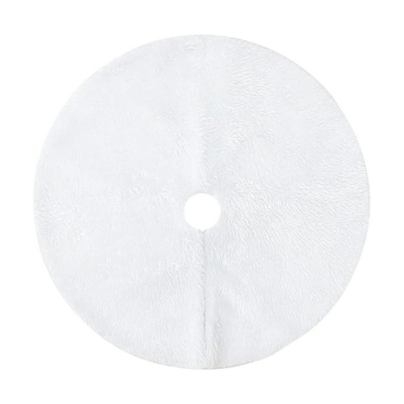 WLOELOEW White Flocked Christmas Tree Skirt With Snowflake Design For Holiday Decor Velvet Material 60Cm Style A A