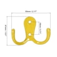 thumbnail image 2 of Wall Hooks, 10 Pack - Zinc Alloy Double Prong Retro Hook, Hooks for Hanging Towel Backpack Clothes Scarf (Yellow), 2 of 6