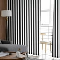 thumbnail image 4 of Black White Stripe Semi Sheer Curtains 72 Inch Length 2 Panels Set, Modern Minimalist Geometric Striped Sheer Kitchen Curtain Privacy Voile Window Curtain for Living Room Bedroom Rod Pocket Drapes, 4 of 7