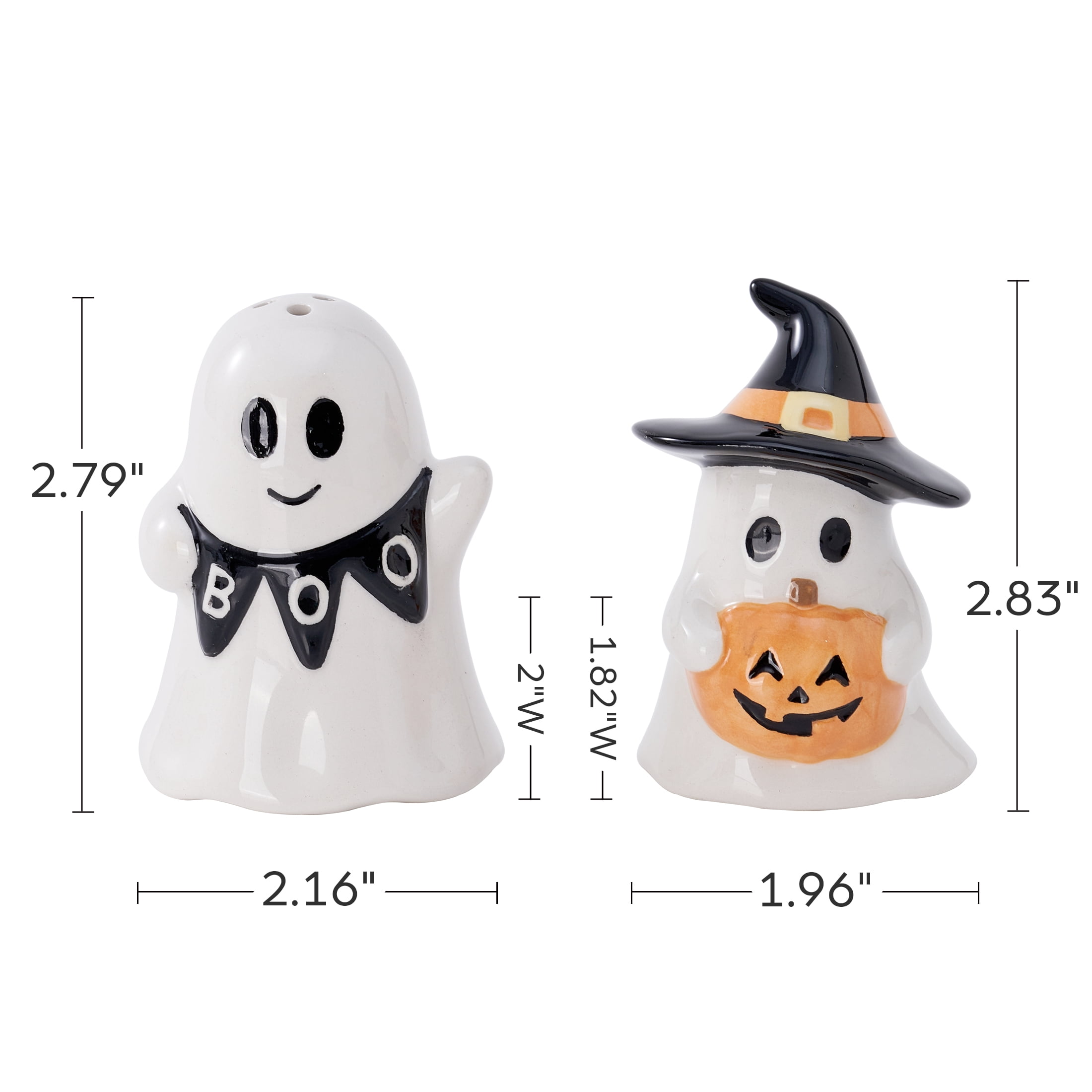 Way To Celebrate Ghost Ceramic Salt Pepper Shakers